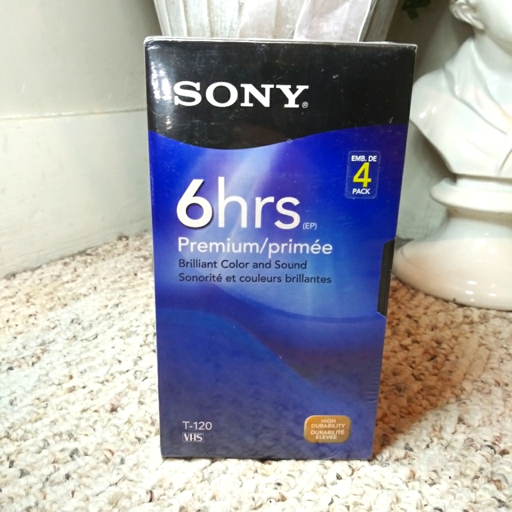 3/$18 4 Pack Of Sony Premium Brilliant Color & Sound 6 Hrs VHS Tapes - Picture 6 of 6